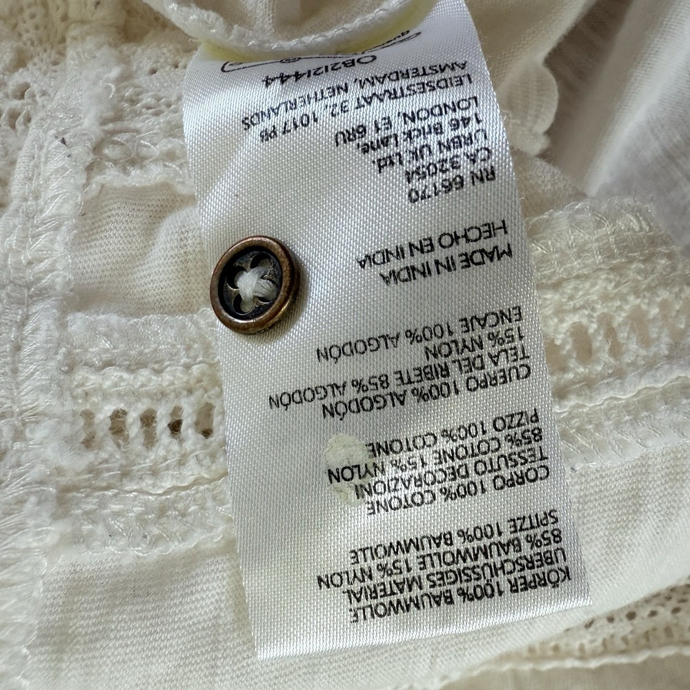 Anthropologie Pilcro White Lace Boxy Top Women M Boho Cottagecore Cotton $98 - Picture 9 of 10